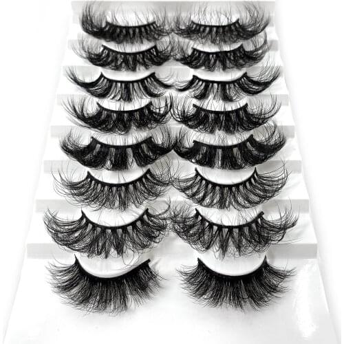 NEW 8Pairs natural false eyelashes 25mm fake lashes long makeup 3d mink eyelashes eyelash extension mink eyelashes for beauty