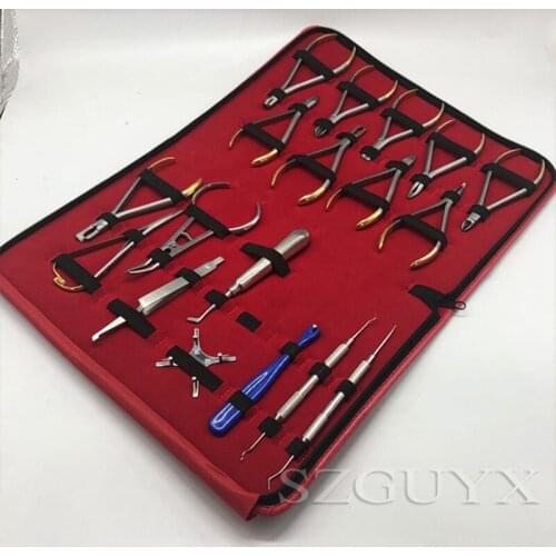 Orthodontic 18 Piece Set Orthodontic Tool Oral Technician Orthodontic Complete Set Dental Stainless Steel Instrument