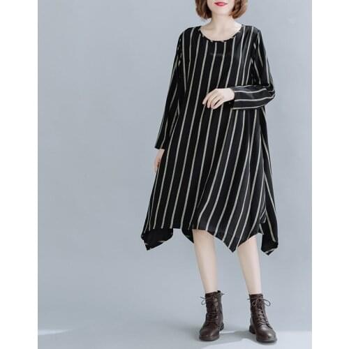 Oversize dress Plus-size dress stripes