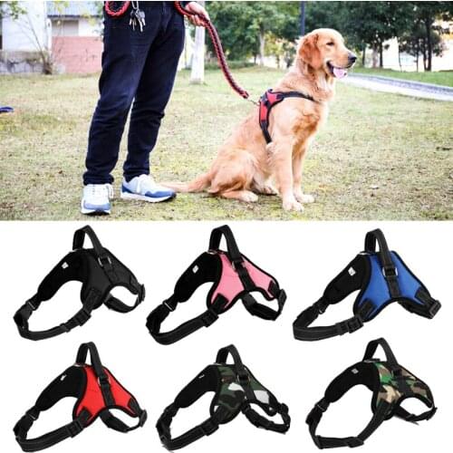 Dog Harness Vest Leash Soft Adjustable Belt Harness Dog Clothes Walk Training Out Collar Hand Strap for Small Medium Large Dog