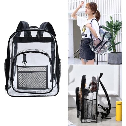 Clear PVC Backpack Transparent Bag Work Concert Security Travel College