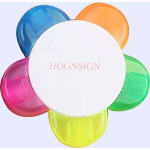 Five-color flower highlighter Marker rough strokes focus small fresh