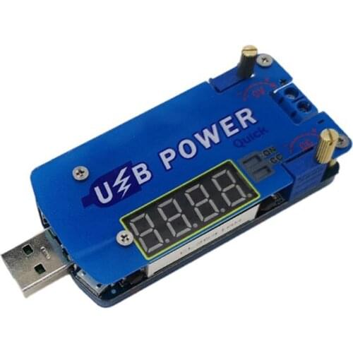 With a spoof 15W USB adjustable buck-boost power supply 1-30V fast charge deception trigger fan router