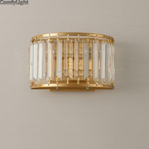 Modern Crystal Golden Wall Lamp Living Room Bedside of visagiste luxurious Beautiful Nordic Sconce Light Fixtures led Kitchen