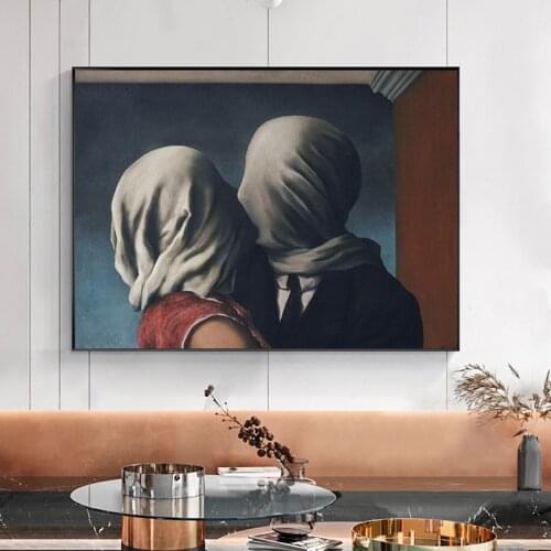 Surrealism Rene Magritte The Lover Canvas Painting Wall Art Nordic Posters and Prints Wall Pictures for Living Room Decoration