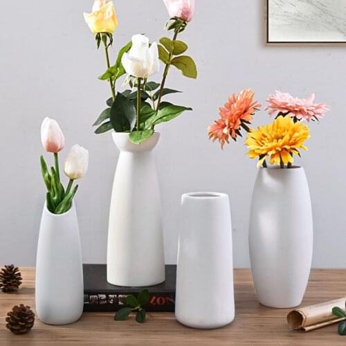 Office Desk Decoration Funishings Dry Flower Vases White Ceramic Vases Home Decoration Ornaments Wedding Decor Artware Gifts