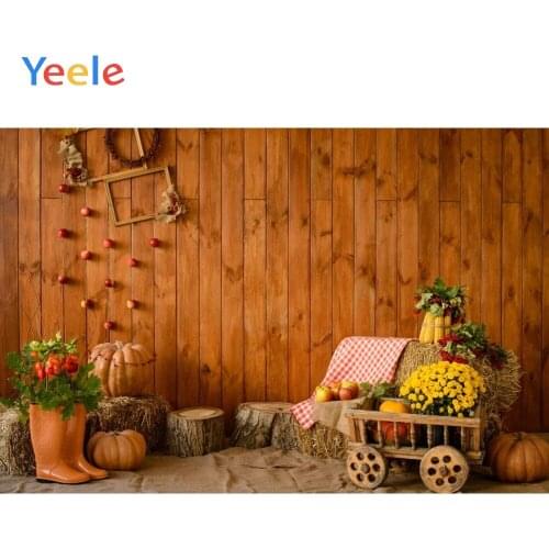 Yeele Autumn Farm Backdrop Countryside Pumpkin Cart Hay Baby Shower Thanksgiving Background Photo studio Photocall Photophone