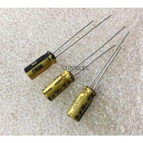 10pcs Nichicon FW 10uF/50V Electrolytic Capacitors Hi-Fi Audio