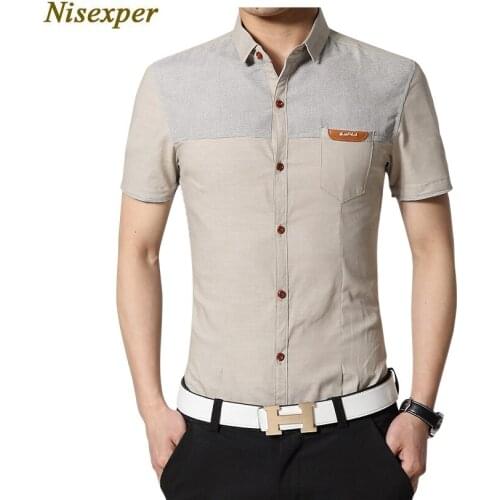 2020 Men Fashion Short Sleeved Shirt Slim Fit Male Social Business Dress Shirt Brand Clothing Comfortable Plus Size 5XL