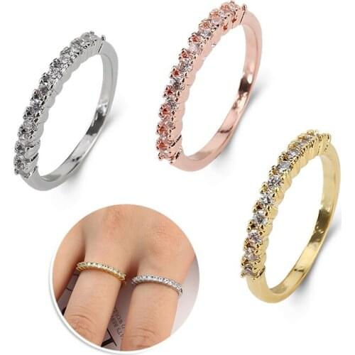 2020 Wedding Ring For Women Man Concise Classical Multicolor Mini Cubic Zirconia Rose Gold Color Fashion Jewelry