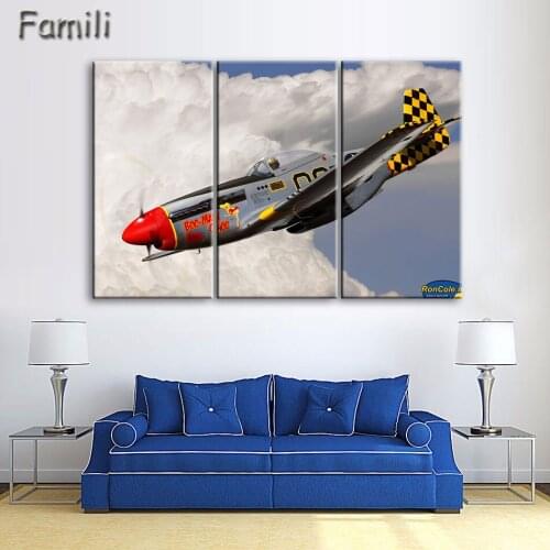 3Pcs/set UnFramed HD Printed Fighter Aircraft Picture Wall Art Canvas Print Decor Poster Canvas Modern Oil Painting