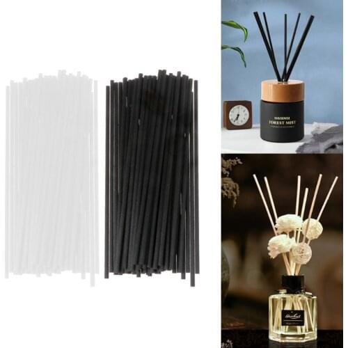 50Pcs 20cmx4mm Fiber Sticks Diffuser Aromatherapy Volatile Rod for Home Fragrance Diffuser Home Decoration