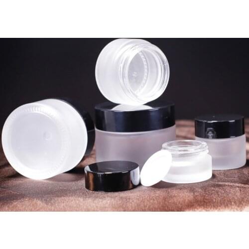 50pcs 5g10g15g20g30g50g cream glass jar cosmetic packaging empty bottle container Metal aluminum cover