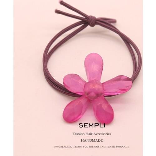 Acrylic Flower Hair Scrunchie Women Elastic Hair Rubber Bands Gum Tie Hair Ring Rope Ponytail Holder Headdress haar elastiekjes