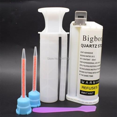 10:1 50ml Acrylic Adhesive AB Glue Acrylics Marble Granite Quartz Bonding Construction Adhesive 2 Nozzles 1 Shovel 1 Push Rod