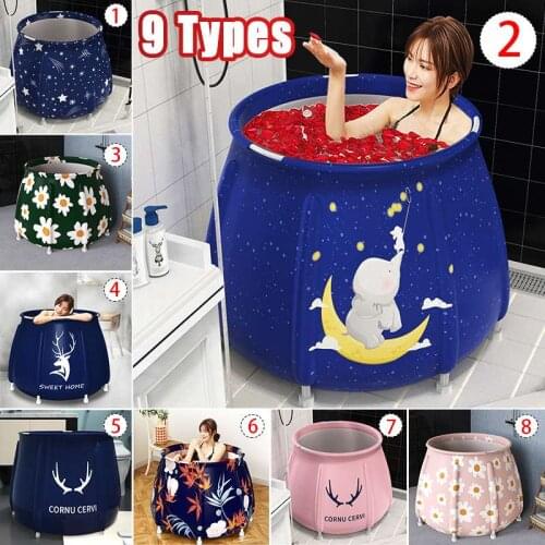 Large Bathtub Adult Bath Tub Barrel Sweat Steaming Plastic Thicken Portable Bathtub Home Sauna Insulation Folding Bath Bucket