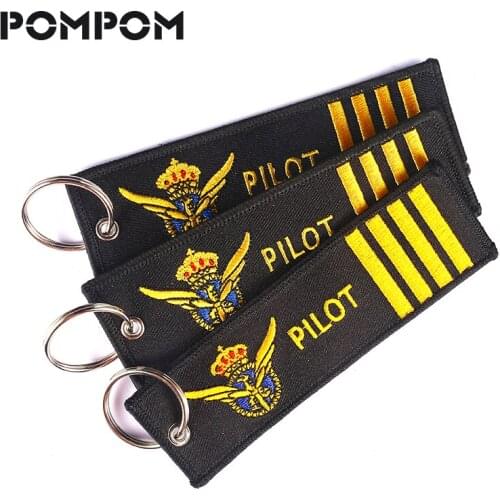 3 PCS/LOT Pilot Key Chain for Motorcycle Key Chains Aviation Gifts Fashionable Remove Before Flight KeychainEmbroidery Key Fob