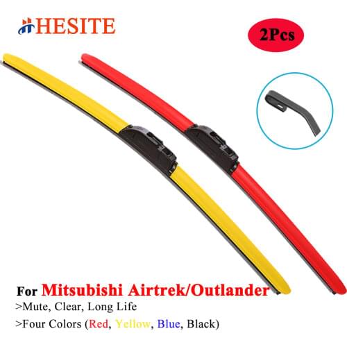 HESITE Colored Hybrid Wiper Blades For Mitsubishi Outlander I 3 III XL 4 GT CW6W CU 2005 Phev 2014 2016 Sport ASX 2013 2015 2018