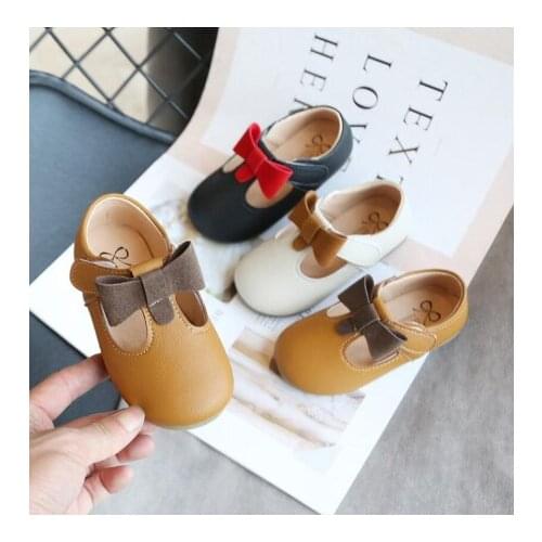Children princess leather shoes 3 colors casual baby black beige girls fashion shoes dance shoes performace shoes
