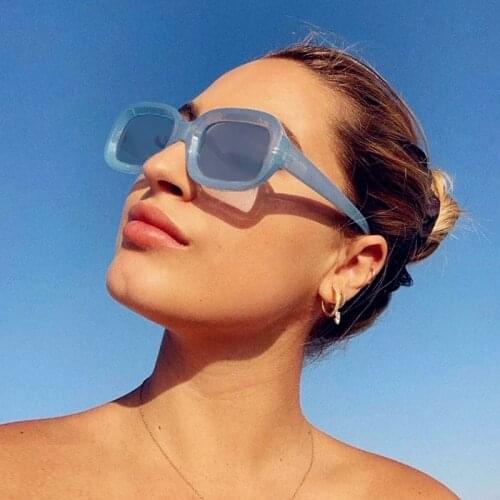 HKNA 2021 Square Women Sunglasses Vintage Luxury Brand Eyeglasses For Women/Men Gradient Eyewear Women/Men Small Oculos De Sol