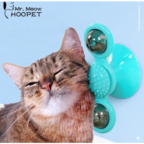 Hoopet Cat Toy Windmill Funny Massage Rotatable Cat Interactive Toy Catnip Cat Accessories Pet Toy With Glowing Ball