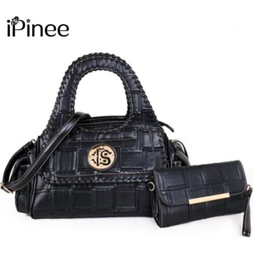IPinee Large PU Leather Casual Tote Bags for Women 2021 Fashion Luxury Handbags Women Designer Weaving portable Big Bag With Pur