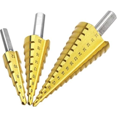 New HSS Step Drill Tool Tapered Drill High Speed Steel Hole Cutter DIY Metal Wood Power Tool Triangular Shank Auger Pagoda Drill