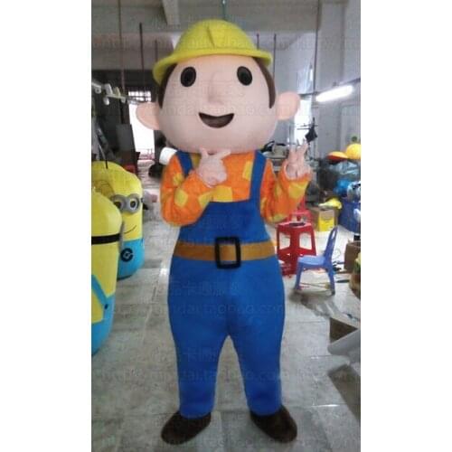 Bob The Builder Mascot Costume Adult Mascot Costume for Halloween Party Dress Amusement Park Outfit