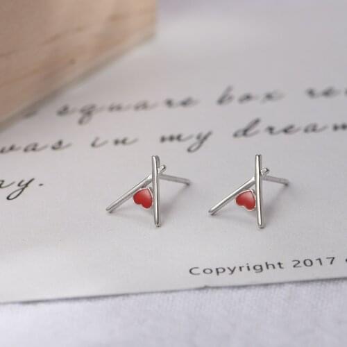 Lidavi S925 silver needle temperament Korean personality simple mini earrings Wild Love earrings For Women Fashion Gifts VES6186