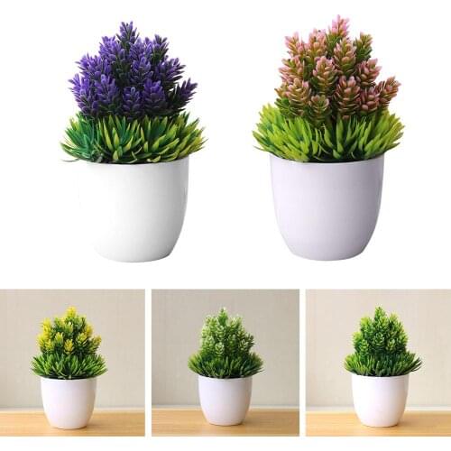 Fashion Artificial Small Tree Potted Plant Fake Bonsai Plants Table Simulation Decor Ornaments for Home Office Hotel Home Garden