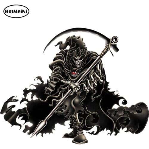 HotMeiNi 13cm x 10.1cm Grim Reaper Skull for Helmet Decals Funny Car Stickers Car Styling Motorcycle Car Decal Wall Decor