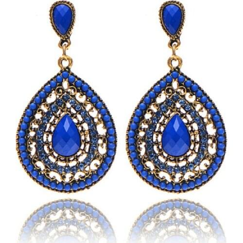 New Arrival Luxury Bohemian Drop Earring Resin Beaded Lady Heart Vintage Earrings for women