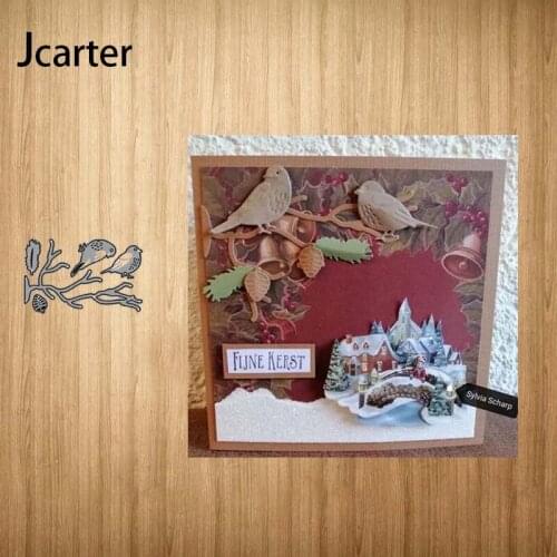 New Design Metal Cutting Dies Branch Leaves Bird Craft Stencil Diy Scrapbooking Handmade Card Make Shape Album Decoration Model