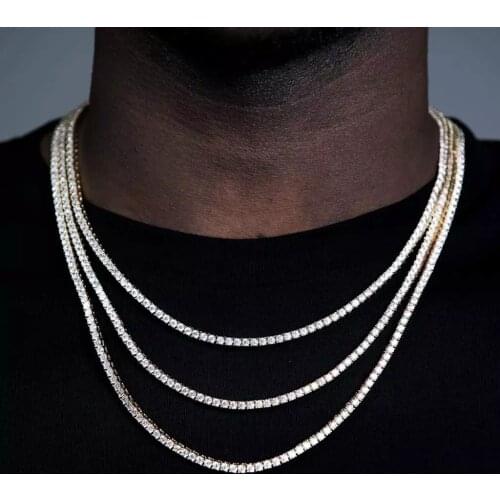 Wholesale New Fashion Iced Out bling 3mm Crystal Rhinestone Choker Necklaces Women men Wedding charm Tennis Chain Choker Jewelry