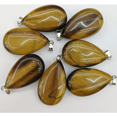 Drop Shipping Natural tiger eye stone pendant large drop necklace pendant accessories accessories manufacturers wholesale