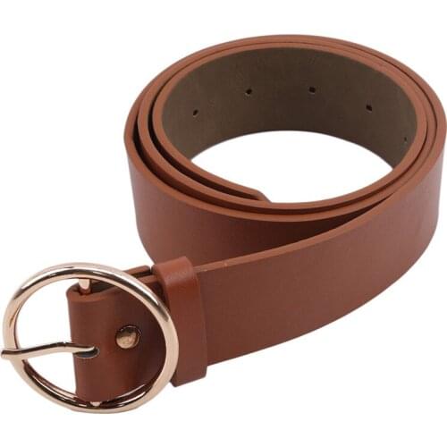 Fashion Women Belt Harajuku Punk Belt Big Round Buckle Jeans Wild Belts For Women Simple Circle Pin Buckles Belts