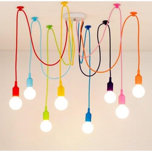 Modern Simple Chandelier Lights Colorful Multi Headed Spider Hanging Lamp Fashion Home Decor Restaurant Hanging Light Fixture