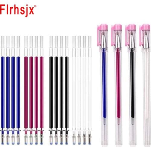 14/24pcs Heat Erasable Pen Fabric Marking Pen Refills and 4pcs Pen Holder with Eraser for Quilting Fabric Craft Dressmaking Tool
