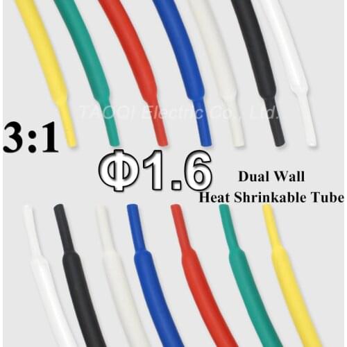 1meter/lot 1.6mm Heat Shrink Tube Tubing with Glue Adhesive Lined 3:1 Shrinkage Dual Wall Wrap Wire Cable kit