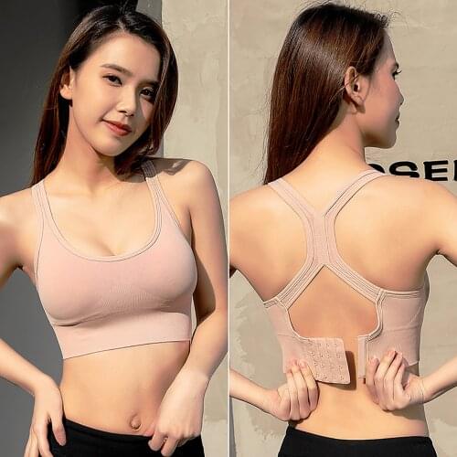 Women Sports Tops Hollow Out Criss-Cross Back Padded Wireless Push Up Fitness Gym Running Crop Top Athletic Females Sportswear