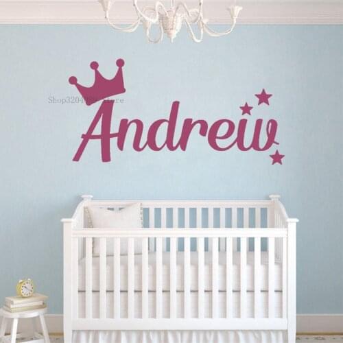 Custom Name Wall Stickers Vinyl Personalized Name Stickers for Baby Girl Nursery Decor Children Room Art Removable Mural CN453