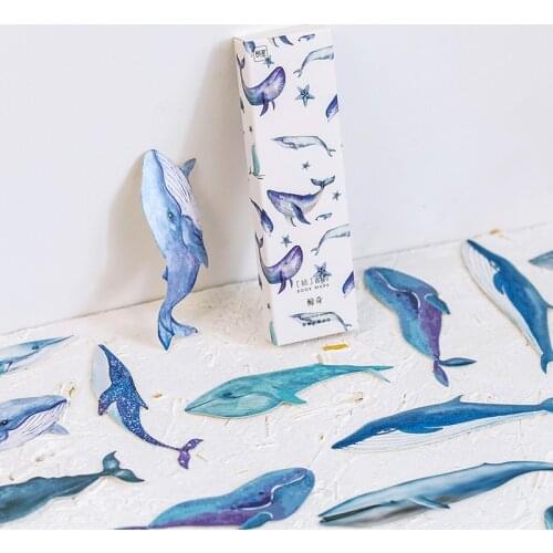 30pcs/lot Whale Paper bookmarks bookmarks for books/Share/book markers/tab for books/stationery