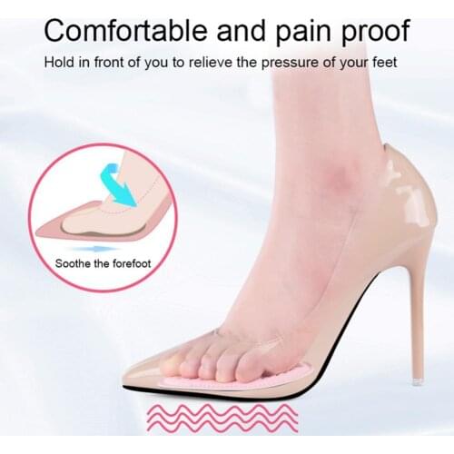 1Pair Forefoot Pad Sponge Massage Wear-resistant Cotton Half Yard Insoles Foot Pad Pain Relief Anti-slip Protector for Women