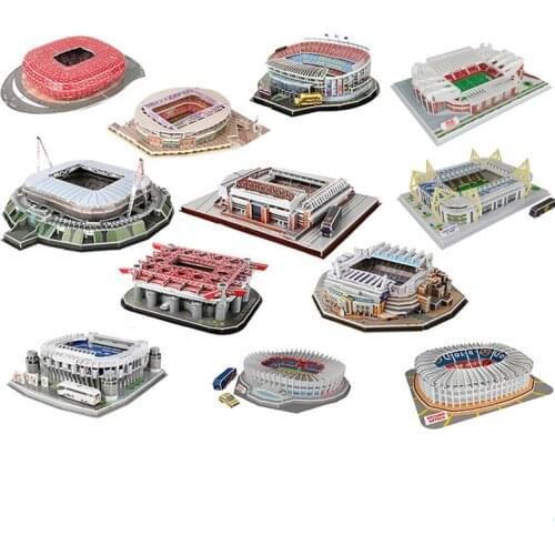 DIY 3D Puzzle Jigsaw World Football Stadium European Soccer Playground Assembled Building Model Paper Puzzle Toy Childrens Gift