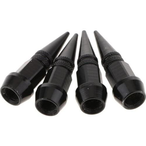 4 Pack 45MM Motorcycle Car Auto Bike Long Spike Shape Dustproof Tire Wheel Stem Valve Caps Polished Aluminum Tire Caps