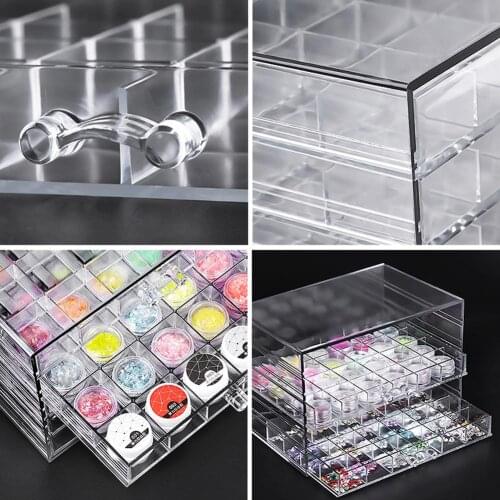 5 Layers Large Drawer Clear Acrylic Storage Box Nail Polish Rack Nail Decorations Makeup Organizer Manicure Tools