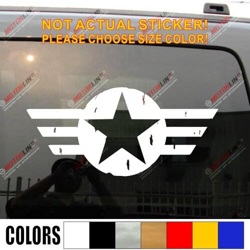 Army Star Vet Veteran Distressed Style Car Sticker Decal Vinyl Bumper die-cut ,choose size and color