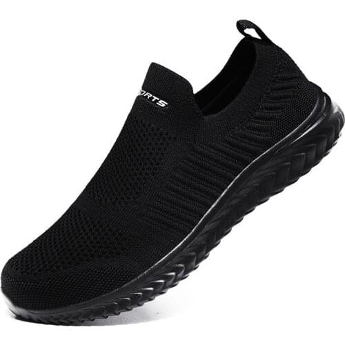 Large Size Summer Slip on Sneakers Socks for Men Sports Man Shoes Sport Men Running Shoes Sneakers Black Knit Trainers GMB-1411