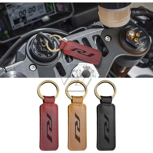 For Yamaha R1 YZF-R1 After 2015 Motorcycle Keychain Cowhide Key Ring