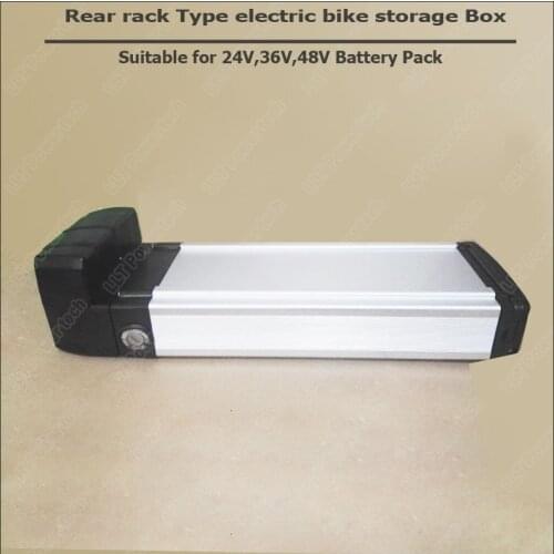 36V rear rack case and 48V rear rack battery aluminum case houser for electric bike lithium battery storage box